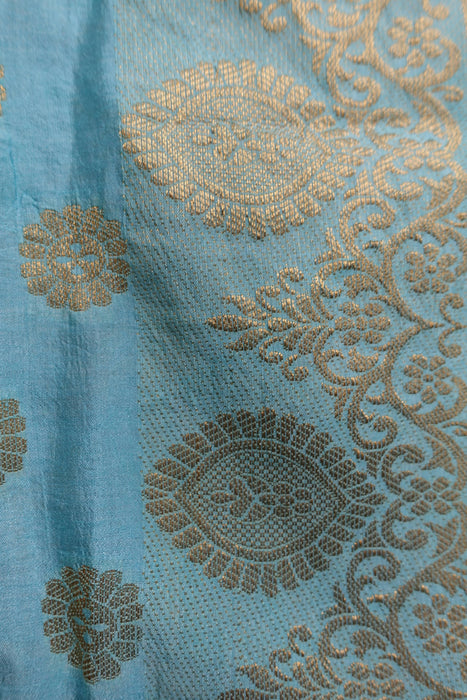 Sky Blue Banarsi Style Brocade - New