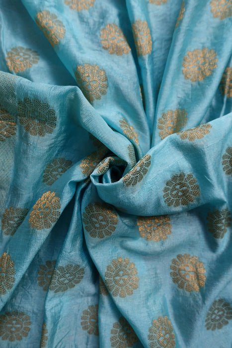 Sky Blue Banarsi Style Brocade - New