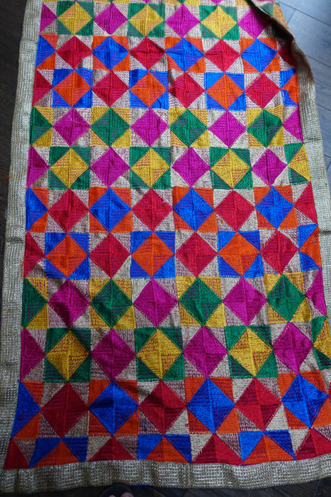 Colourful Phulkari Dupatta - New