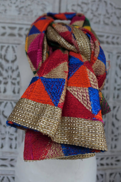 Colourful Phulkari Dupatta - New