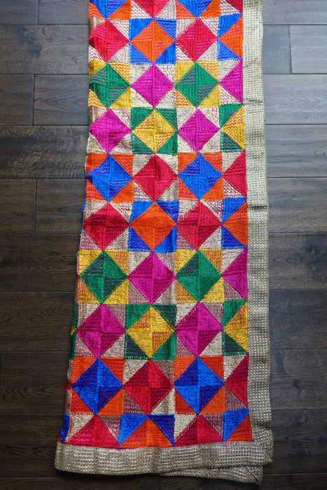 Colourful Phulkari Dupatta - New