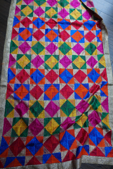 Colourful Phulkari Dupatta - New