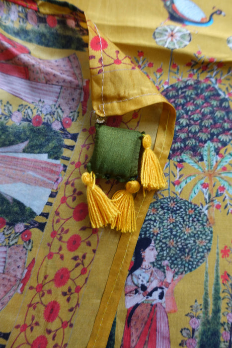 Ochre Crepe Printed Crepe Dupatta - New