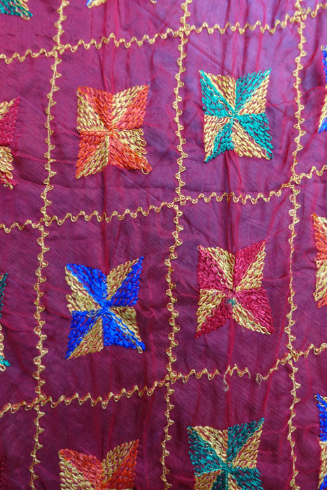 Red Phulkari Dupatta - New