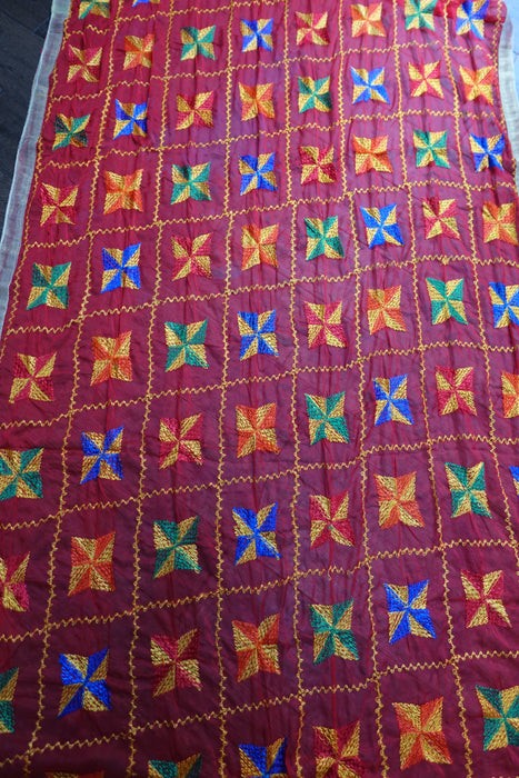 Red Phulkari Dupatta - New
