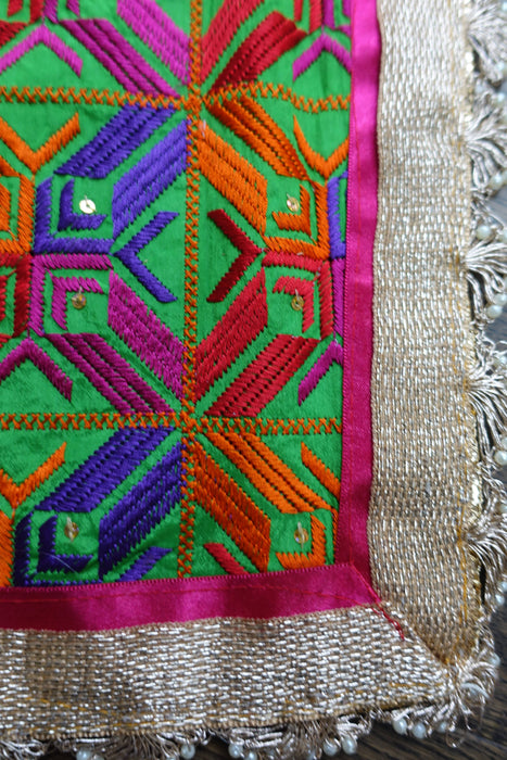 Narrow Phulkari Embroidered Shawl - New