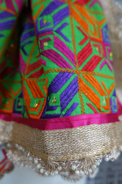 Narrow Phulkari Embroidered Shawl - New