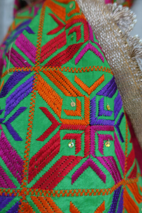 Narrow Phulkari Embroidered Shawl - New