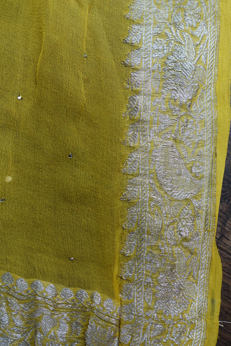Yellow Chiffon Banarsi Dupatta - Preloved