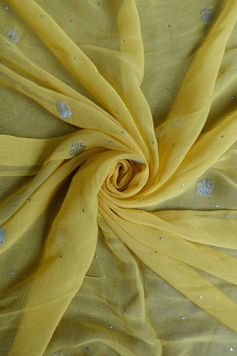 Yellow Chiffon Banarsi Dupatta - Preloved