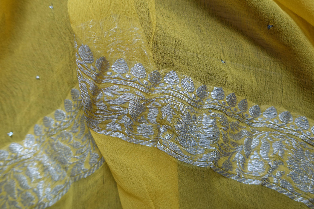 Yellow Chiffon Banarsi Dupatta - Preloved