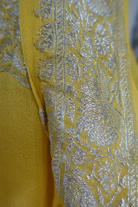 Yellow Chiffon Banarsi Dupatta - Preloved