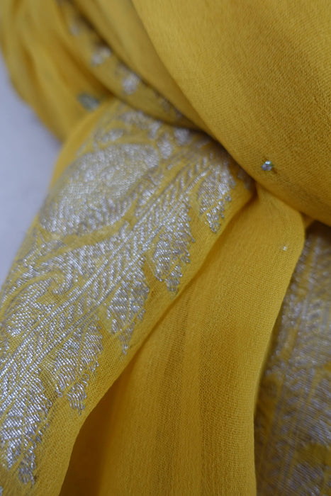 Yellow Chiffon Banarsi Dupatta - Preloved