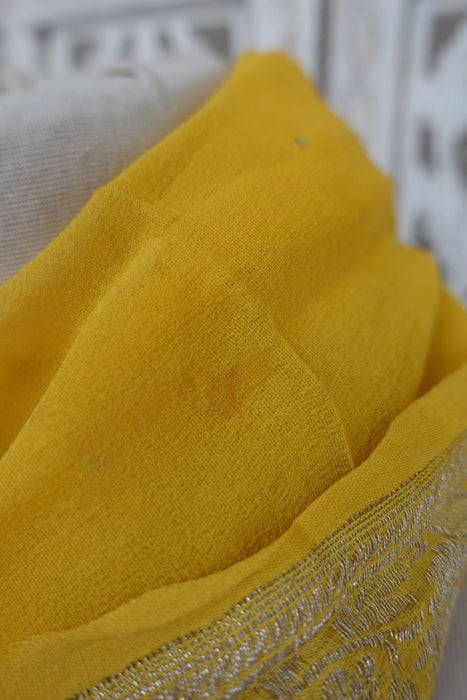 Yellow Chiffon Banarsi Dupatta - Preloved
