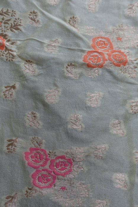 Cream Banarsi Brocade Shawl - Preloved
