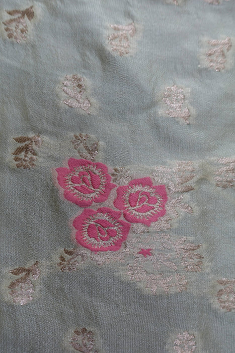 Cream Banarsi Brocade Shawl - Preloved