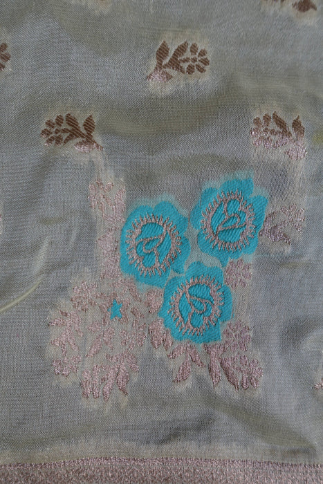 Cream Banarsi Brocade Shawl - Preloved