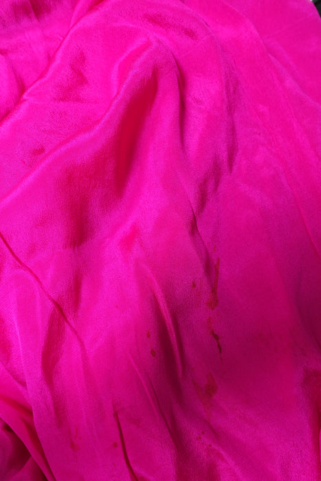 Hot Pink Silk Crepe Vintage Dupatta - Preloved