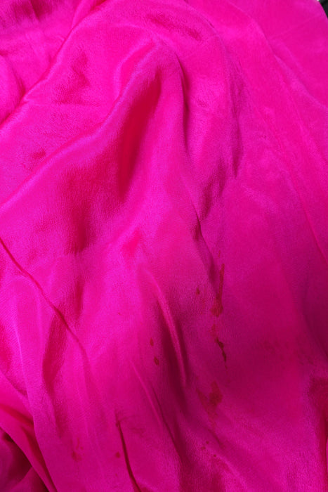 Hot Pink Silk Crepe Vintage Dupatta - Preloved
