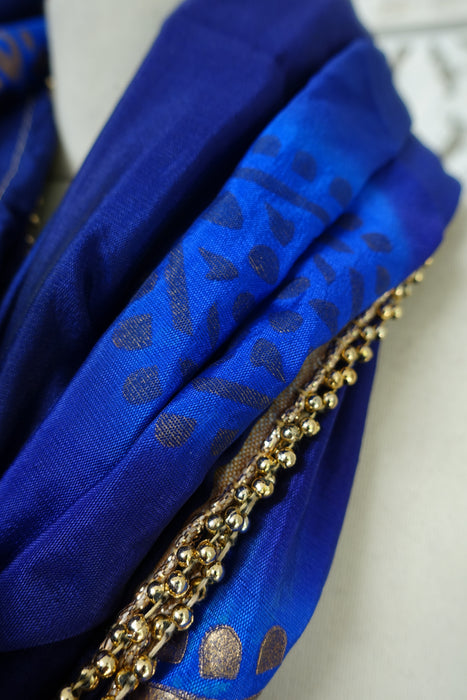 Blue Art Silk Dupatta - New