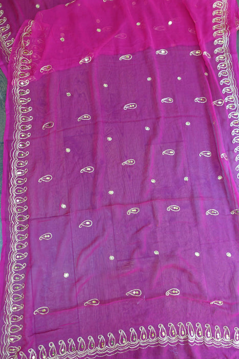 Pink Vintage Sequined Dupatta - New