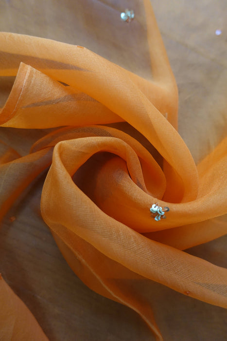 Orange Silk Voile Dupatta - New