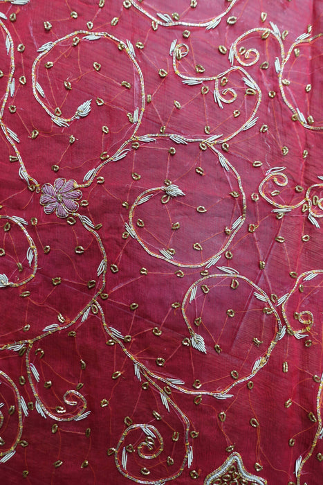 Traditional Red Vintage Wedding Dupatta - New