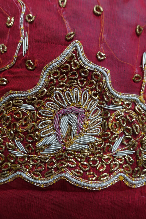 Traditional Red Vintage Wedding Dupatta - New