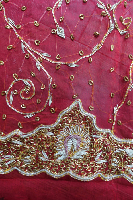 Traditional Red Vintage Wedding Dupatta - New