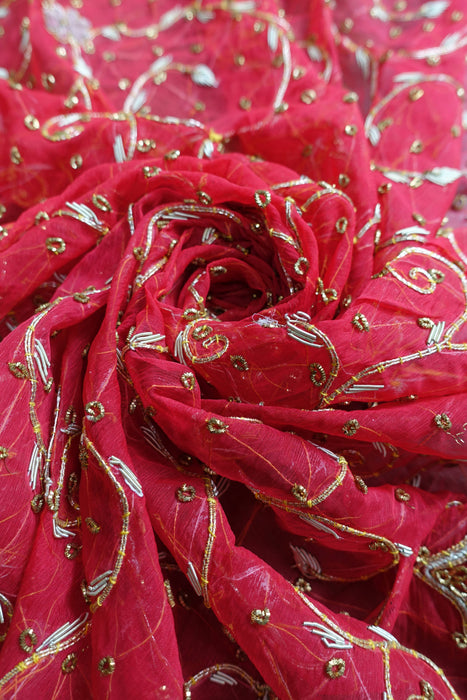 Traditional Red Vintage Wedding Dupatta - New