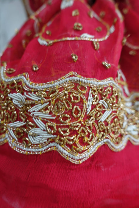 Traditional Red Vintage Wedding Dupatta - New