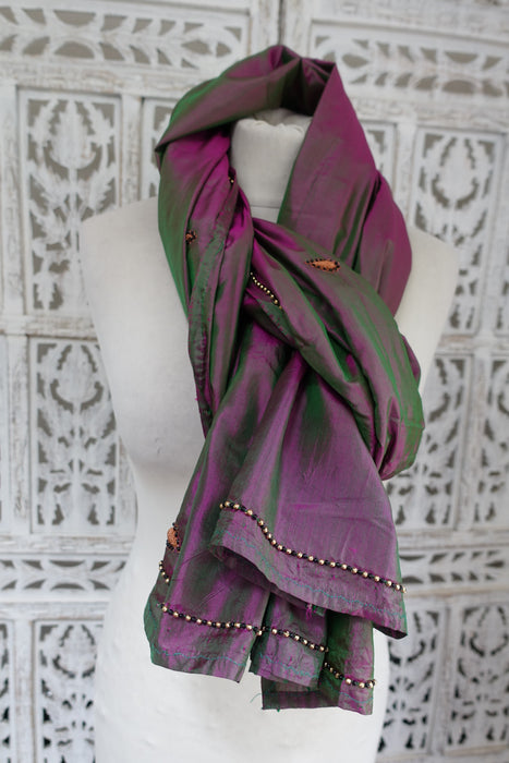 2 Tone Pure Silk Vintage Dupatta - New