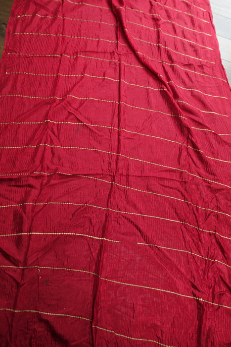 Crushed Red Silk With Gold Blocking - New