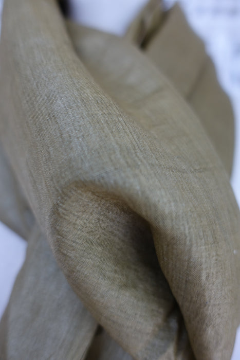Khaki Green Tissue Vintage Silk Dupatta - New