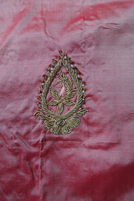 Peach Vintage Silk Zardosi Dupatta - Preloved
