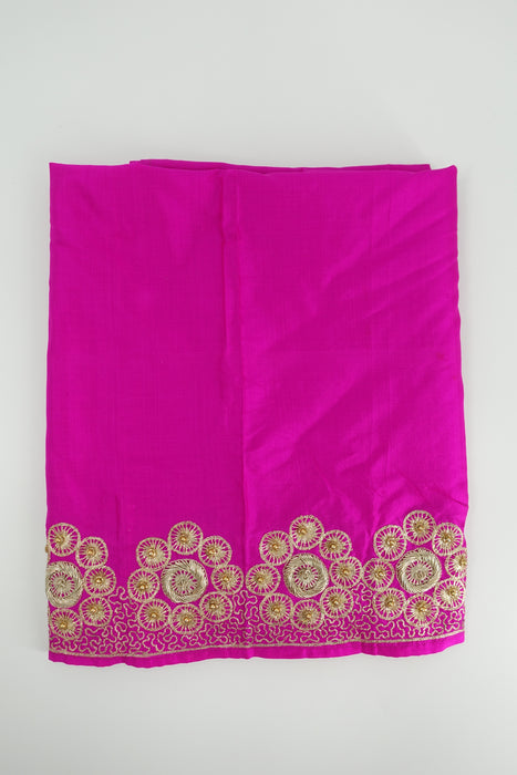 Hot Pink Pure Silk Embellished Dupatta - New