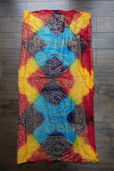 Multicoloured Vintage Glitter Printed Dupatta - New