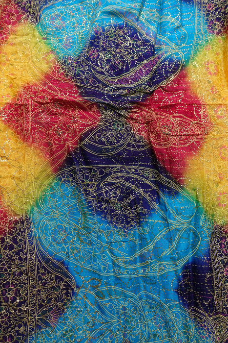 Multicoloured Vintage Glitter Printed Dupatta - New