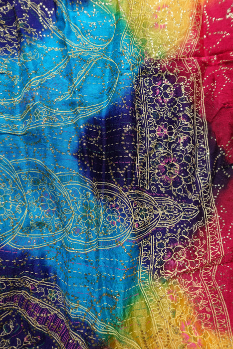Multicoloured Vintage Glitter Printed Dupatta - New