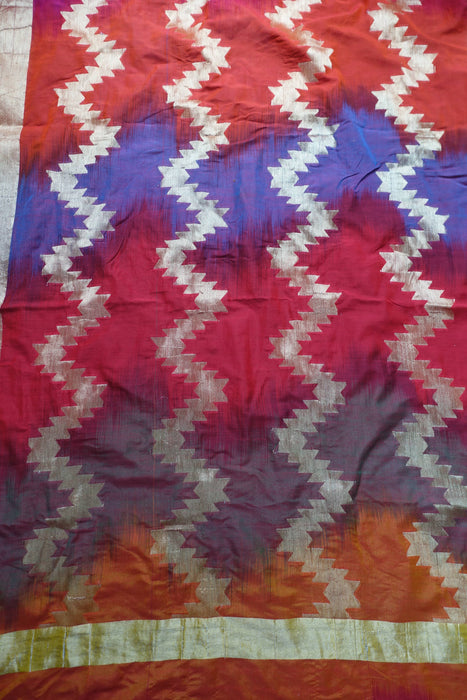 Orange Red Cotton Silk Blend Dupatta - Preloved
