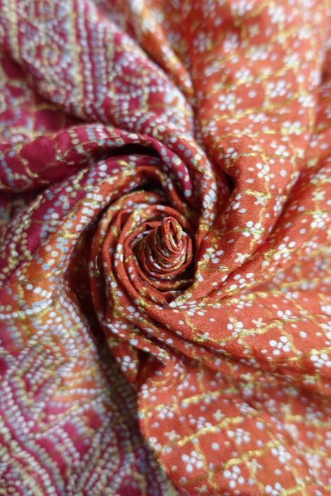 Rusty Orange Bandhani Print Dupatta - New