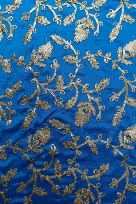 Blue With Gold Braid Dupatta - New