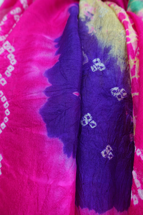 Pink Silk Tie Dye Dupatta - New