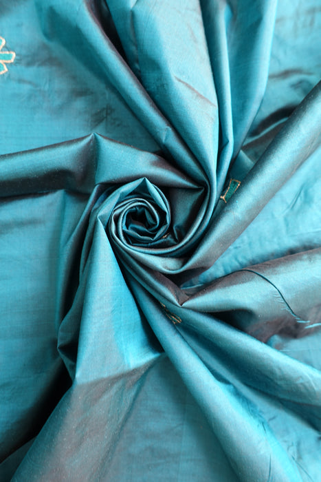 Teal Vintage Silk Beaded Dupatta - New