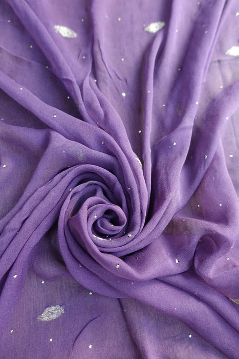 Matt Purple Banarsi Chiffon Dupatta - New
