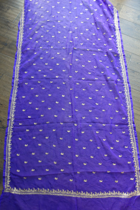 Purple Embroidered Vintage Dupatta - New