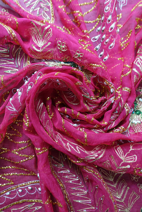 Raspberry Red Vintage Dupatta - New