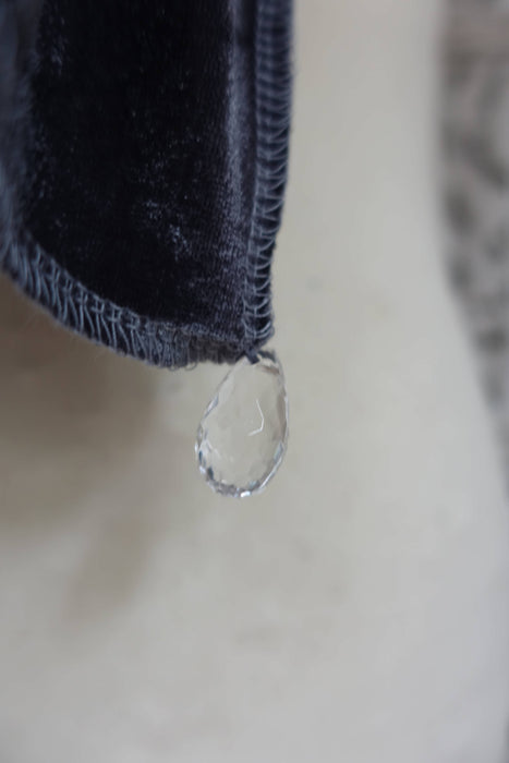 Slate Grey With Diamante Stones Dupatta - New