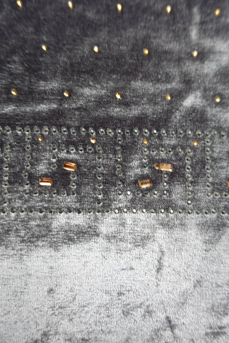 Slate Grey With Diamante Stones Dupatta - New