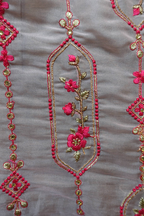 Soft Pink And Red Voile Dupatta - New